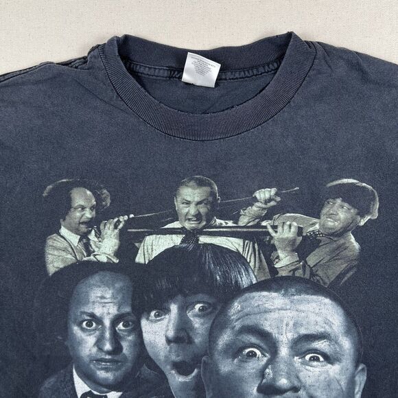 Vintage 90s The Three Stooges Shirt Men’s‎ XL Black Short Sleeve Tee - Picture 4 of 16